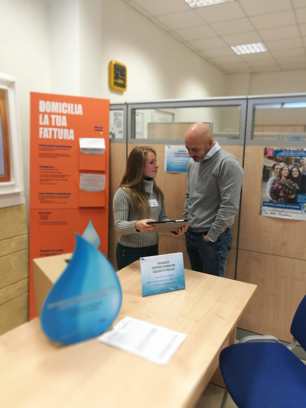 Il 95 per cento dei pugliesi è soddisfatto di AQP. Il risultato di un'indagine di Customer Satisfaction