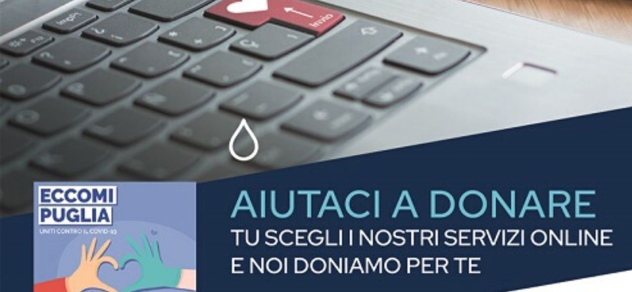 Acquedotto Pugliese dona 2 euro per ogni attivazione di domiciliazione bancaria-postale e fattura online