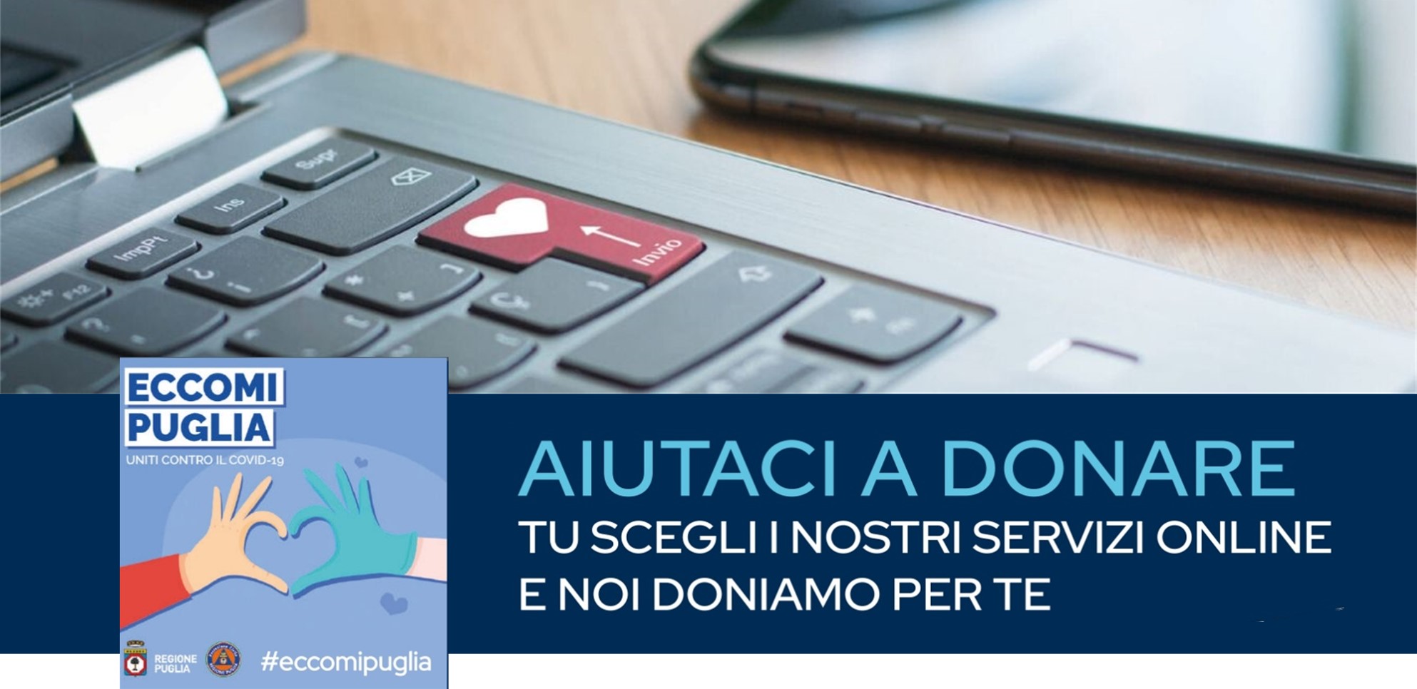Header - campagna Aiutaci a donare