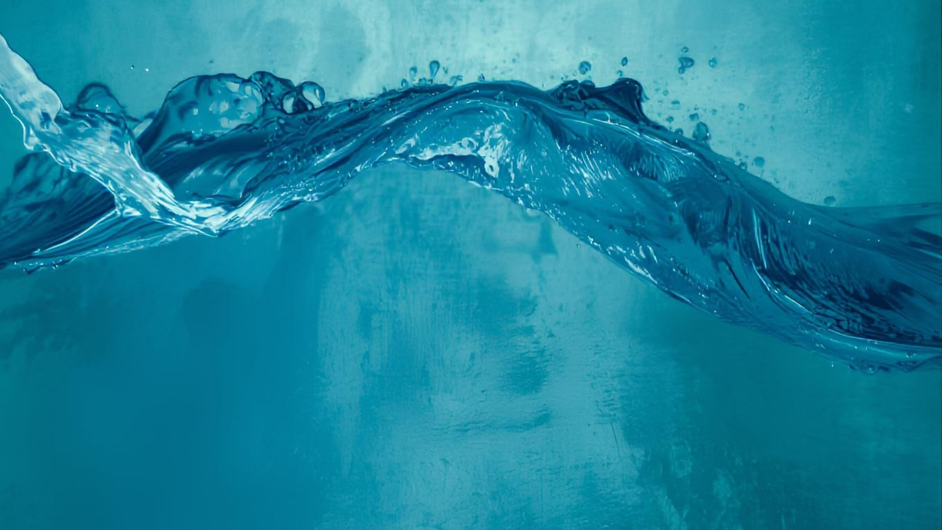immagine raffigurante un movimento d'acqua su sfondo che ricordano i colori del mare.