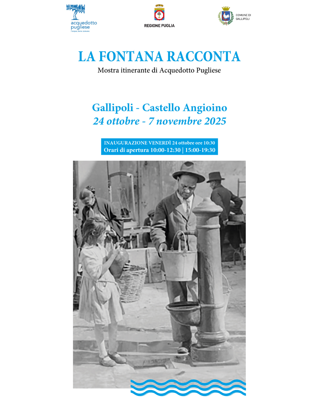 immagine di una bambina e un uomo anziano vicino a una fontana