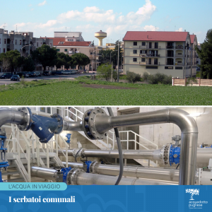 I serbatoi al servizio di un comune (o di più comuni) consentono di accumulare nelle ore di minor consumo l’acqua che arriva dalla condotta di adduzione e restituirla durante le ore di consumo superiori alla media, in modo che si riesca a fronteggiare le richieste delle ore di punta.