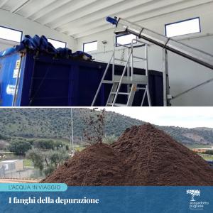 Nel processo di depurazione, viene rimossa la parte solida, i fanghi. Questi rappresentano una risorsa e possono essere usati anche come fertilizzanti in agricoltura. Per questo vengono sottoposti a un processo di disidratazione.